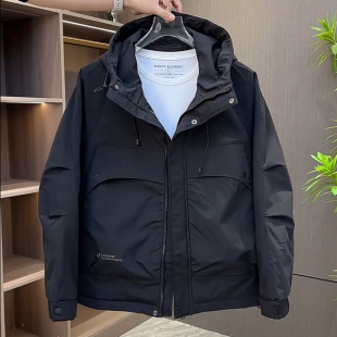 百搭防寒服韩版 时尚 帅气二棉夹克男夹棉冲锋衣潮 棉外套秋冬季 男士