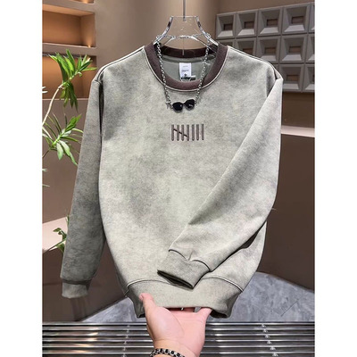 男款卫衣痞帅美式复古扎染刺绣