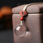 有球必应天然白水晶球女孩生日礼物吊坠许愿转运珠男女项链挂件