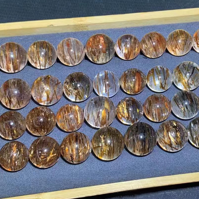 天然黑金超七散珠单珠水晶