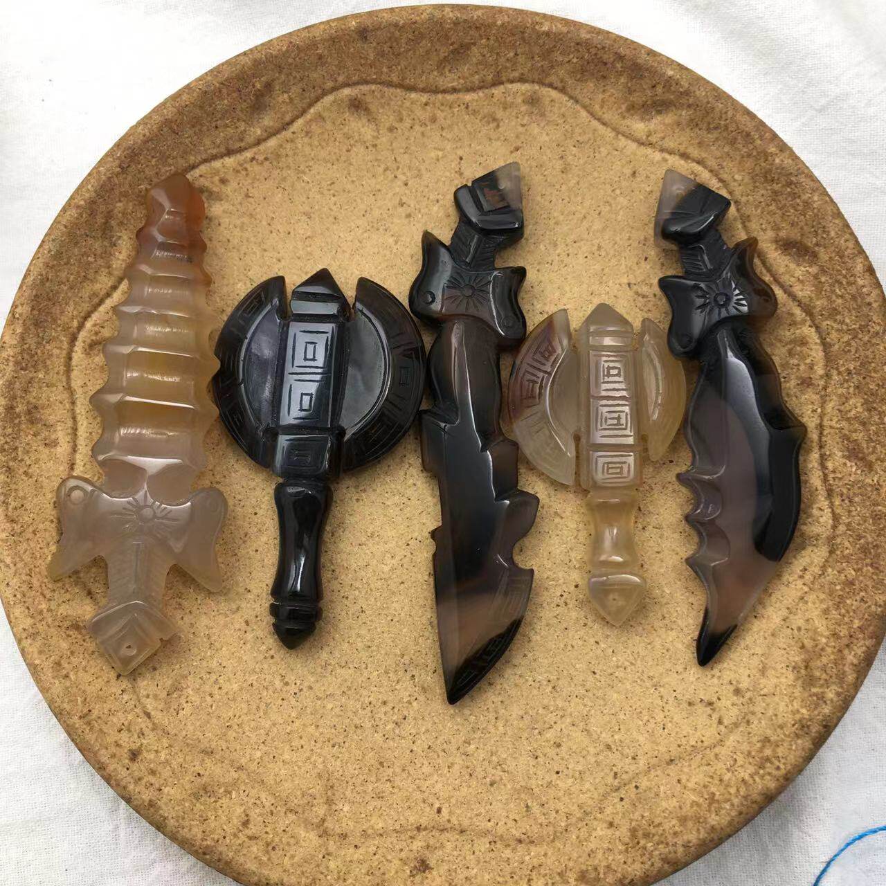 水晶玛瑙武器大宝剑兵器大刀斗罗大陆英雄王者手把件把玩文玩吊坠