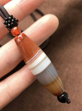 平安天珠缠丝毛衣链南红玛瑙原石