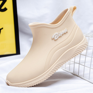 百搭时尚 日系女士雨鞋 新款 网红短筒潮流水靴女款 厚底防滑雨靴 水鞋