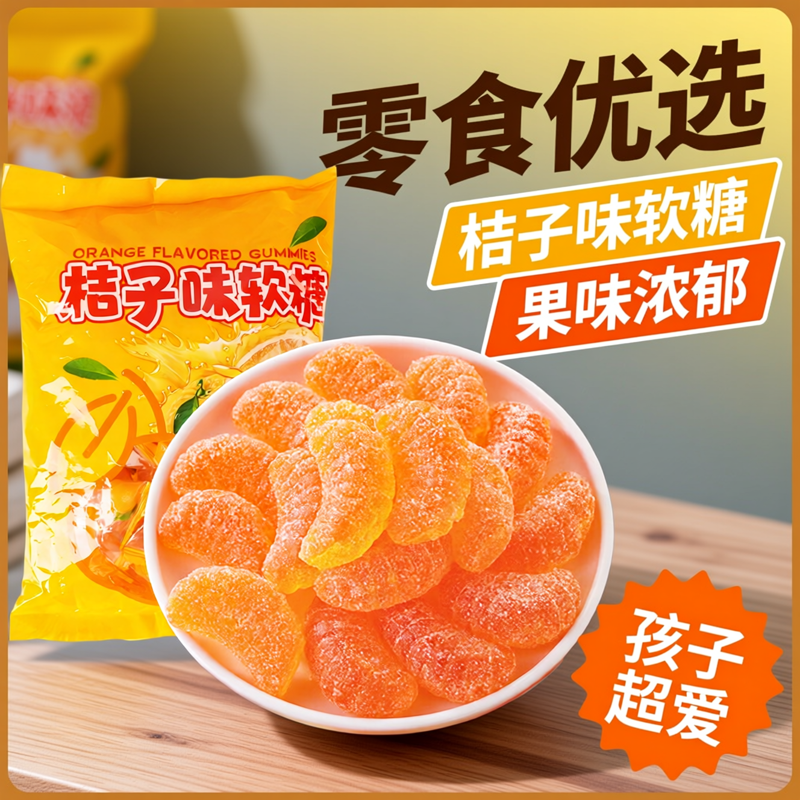 桔子味软糖糖果国产酸甜味嚼劲十足休闲零食新年怀旧老式果味瓣糖,零食/坚果/特产,软糖/果味糖/凝胶糖果,淘宝优惠券,粉丝福利购,淘宝优惠卷