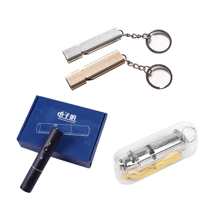 途虎不锈钢口哨野外救生哨户外求生口哨高频救生哨双孔爆音电子哨