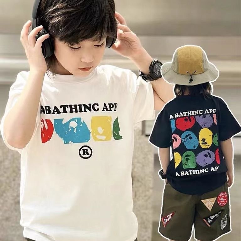 ins中小童夏季日系潮牌童装2024男女童宝宝圆领猿猴短袖T恤打底衫,童装/婴儿装/亲子装,T恤,淘宝优惠券,粉丝福利购,淘宝优惠卷