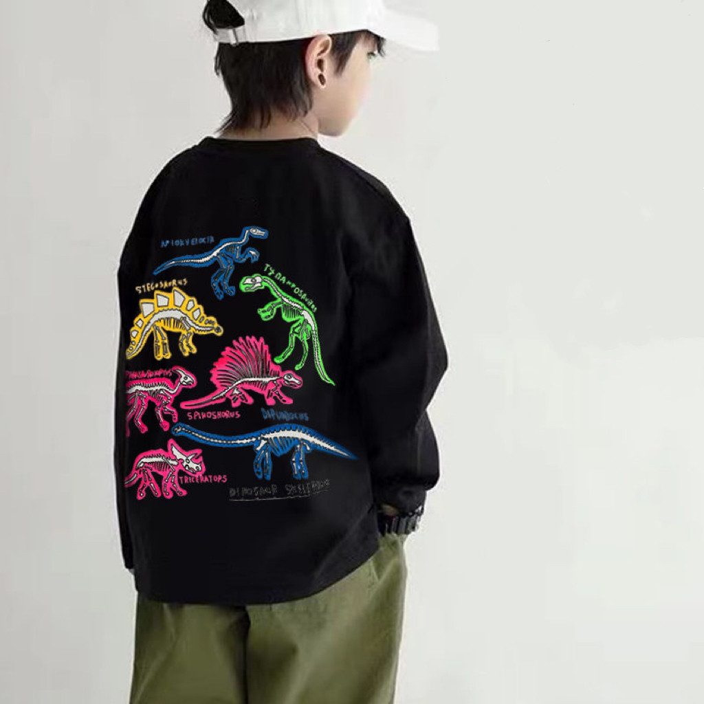 春秋韩版男童女童卡通彩色恐龙印花长袖T恤中小童圆领打底衫上衣,童装/婴儿装/亲子装,T恤,淘宝优惠券,粉丝福利购,淘宝优惠卷