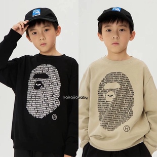 上衣宝宝打底衫 男童春秋新款 日系卫衣3023中小童猿猴字母圆领长袖