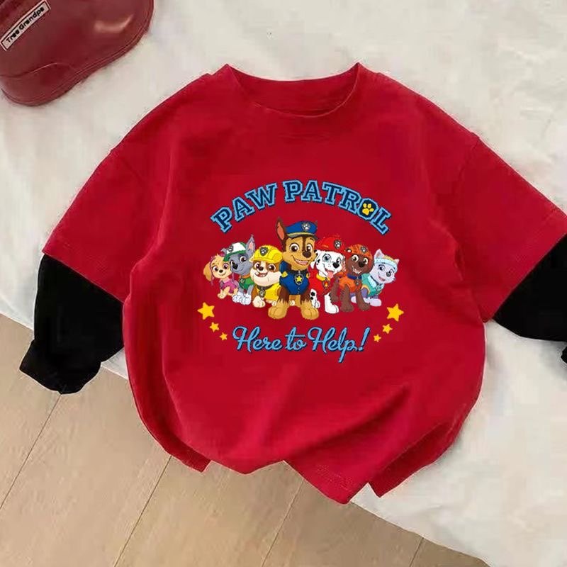 春秋新款男童汪汪队长袖假两件T恤宝宝韩版卡通圆领打底衫上衣潮,童装/婴儿装/亲子装,T恤,淘宝优惠券,粉丝福利购,淘宝优惠卷