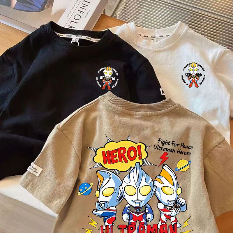 男童新款奥特曼短袖T恤中小童夏季日系卡通印花半袖洋气圆领上衣,童装/婴儿装/亲子装,T恤,淘宝优惠券,粉丝福利购,淘宝优惠卷