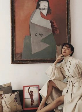 呕心沥血之作 灯笼袖白色风衣女长款过膝