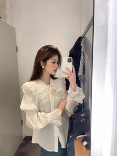洋气别致小衫女春季新款莱赛尔雪纺衫甜美显瘦上衣超仙衬衫