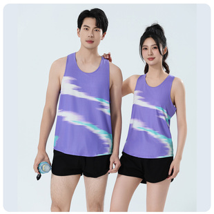 田径服体育生训练服体考马拉松运动服跑步工字背心男速干比赛套装