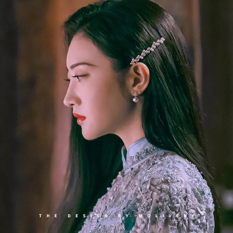 景甜司藤同款复古发夹网红少女刘海侧边时尚气质珍珠夹子头饰发卡