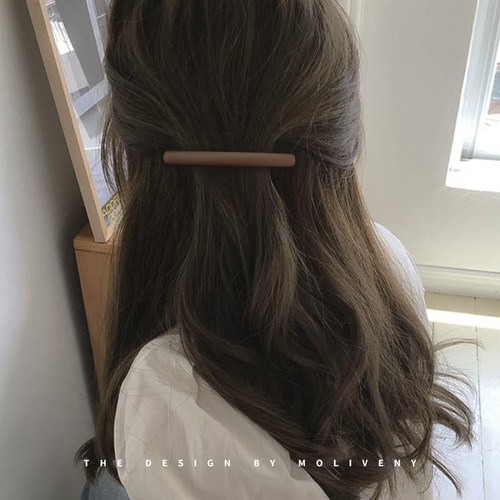 弹簧夹简约气质弧形发夹长款大号