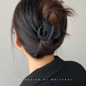 时尚 磨砂夹子头饰女后脑勺盘发抓夹气质公主头小发夹女简约鲨鱼夹