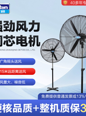 德通工业强力风扇摇头大功率降温调速落地牛角电风扇30寸DF650-T