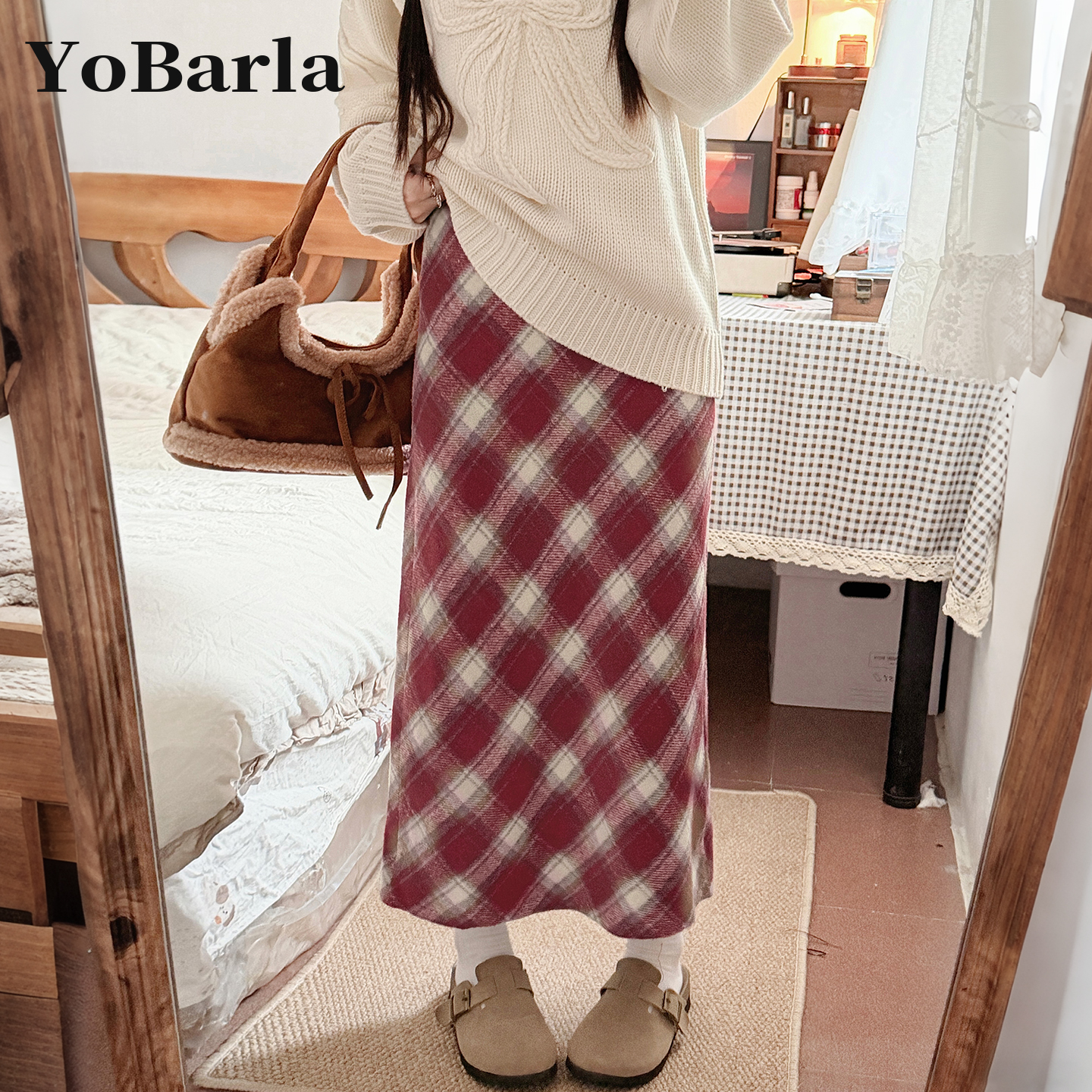 谁穿谁好看，闭眼入的格子半身裙