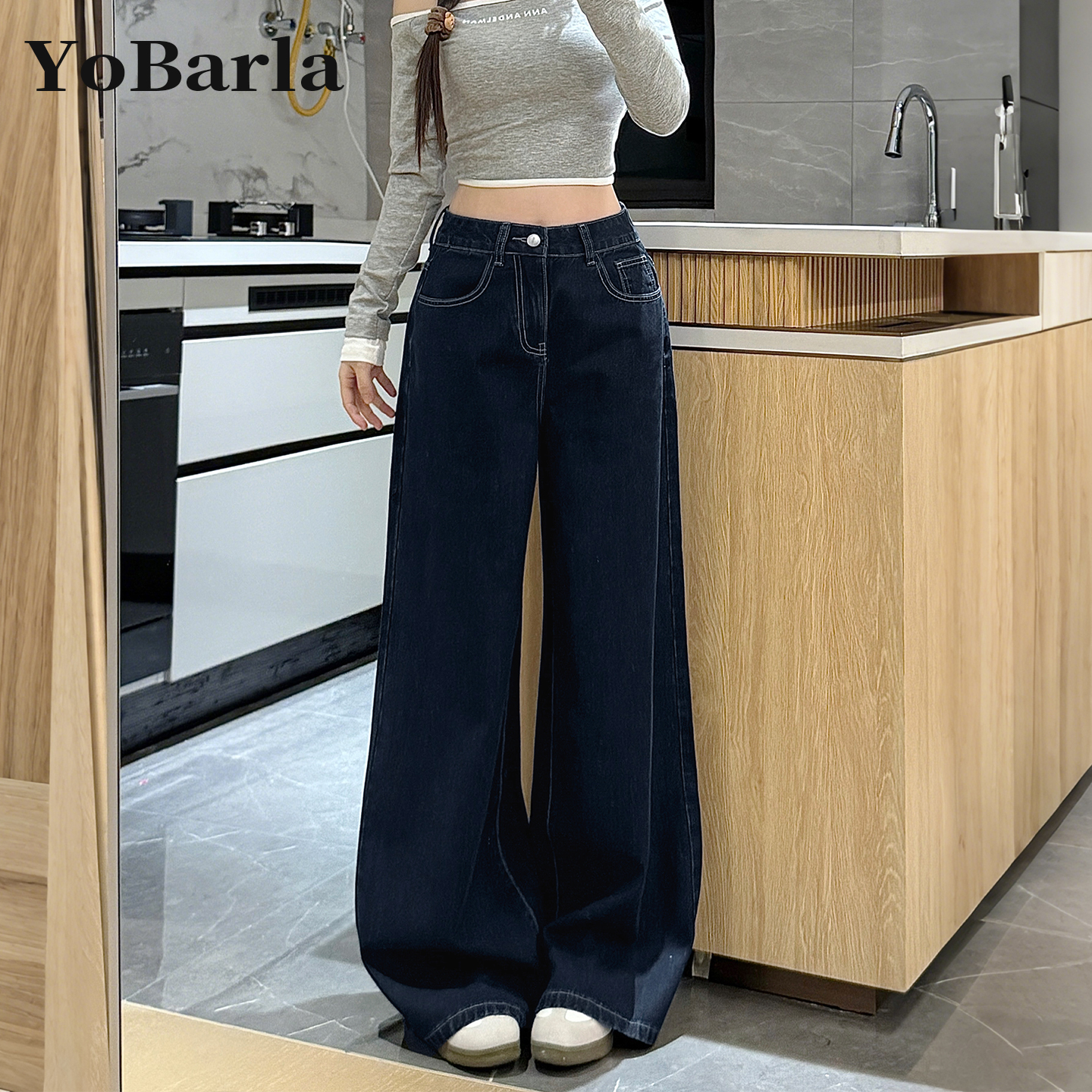 显瘦天花板，闭眼入的阔腿牛仔裤