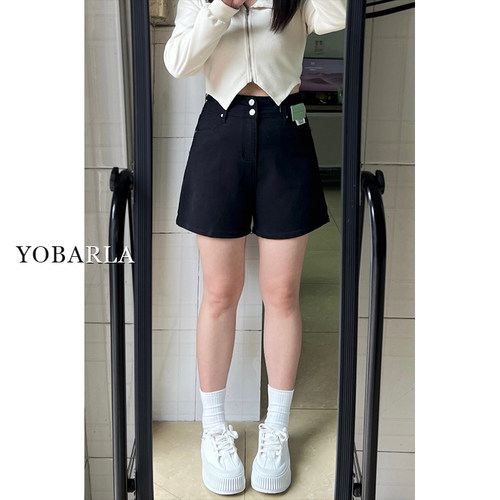 胖妞请进，遮肚遮胯显瘦牛仔短裤