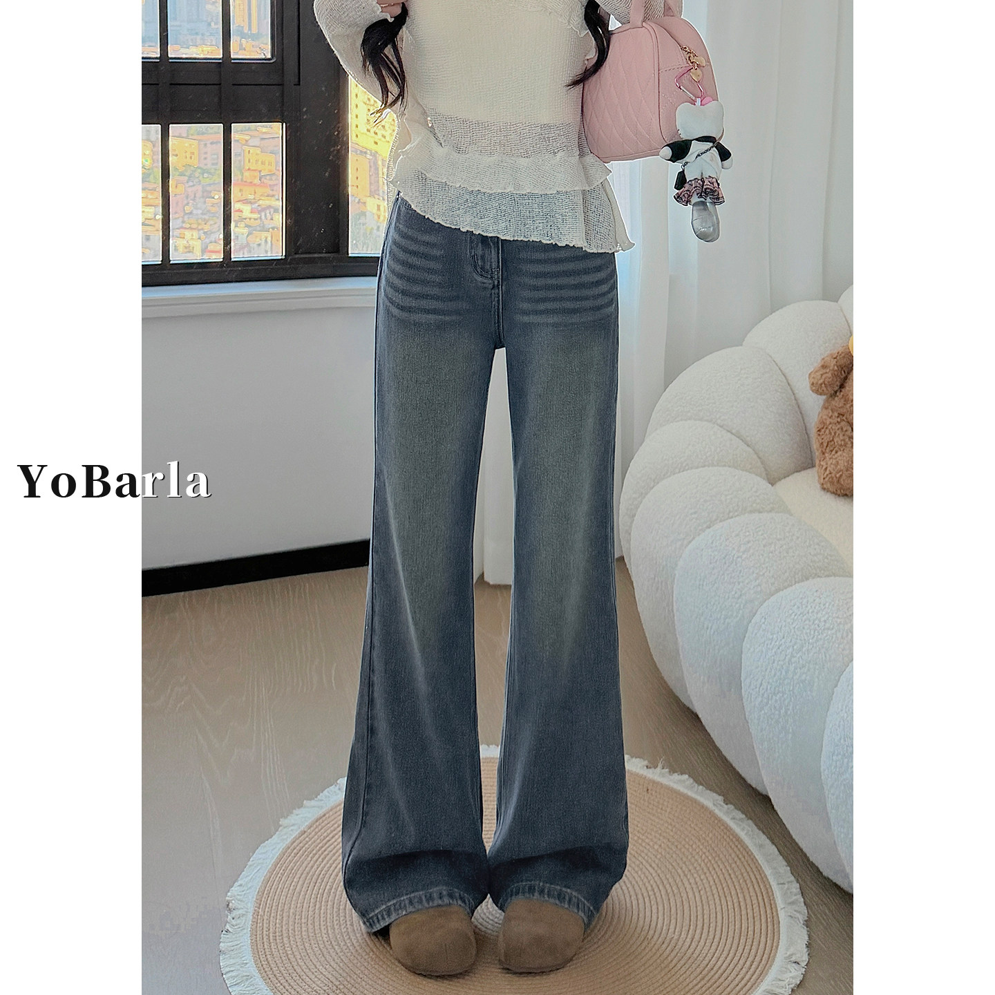 复古不贴腿微喇牛仔裤女高腰秋冬新款胖mm大码梨型身材显瘦马蹄裤,女装/女士精品,牛仔裤,淘宝优惠券,粉丝福利购,淘宝优惠卷