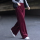 子2025新款 今年流行爆款 秋冬加厚条绒窄版 安可拉红灯芯绒裤 阔腿裤