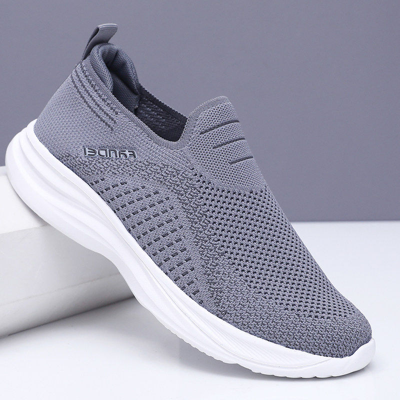 春秋季老北京布鞋男鞋中老年健步运动鞋一脚蹬软底防滑休闲爸爸鞋