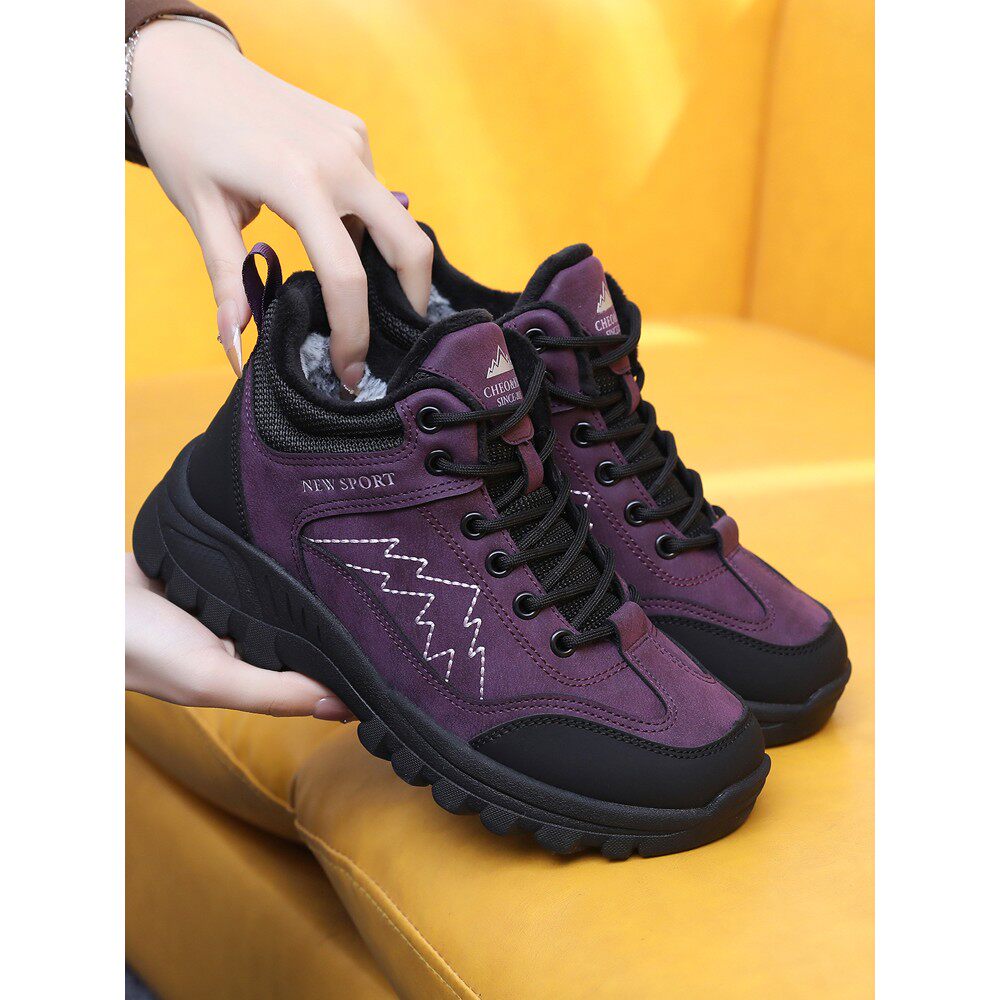 老北京布鞋女棉鞋冬季加绒加厚保暖户外登山鞋中老年高帮妈妈棉靴