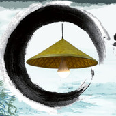 斗笠吊灯 重庆小面斗笠灯罩农家乐吊灯灯罩竹编斗笠灯酒吧草帽灯