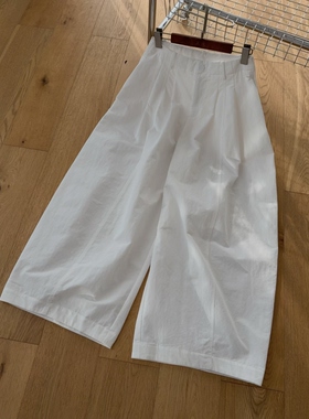 26L002vege腰打皱一粒扣阔腿裤质感满满宽松阔腿大版型休闲裤