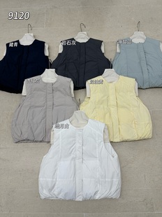 9120新品 韩系圆领宽松百搭纯羽绒马甲女秋冬通勤宽松坎肩两面穿