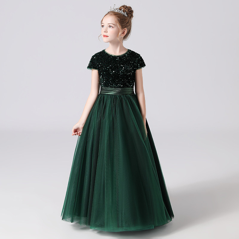 儿童礼服公主裙高端钢琴演奏演出服女童蓬蓬纱冬小女孩生日晚礼服