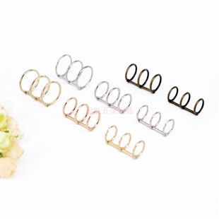 三环活页装订圈 铁环 金属不锈钢装订夹书圈 古铜3环活页圈圆形