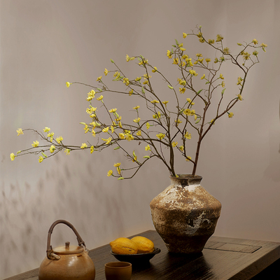 海虹雅林仿真花高级感逼真轻奢绿植摆设餐桌客厅电视柜中古假花艺