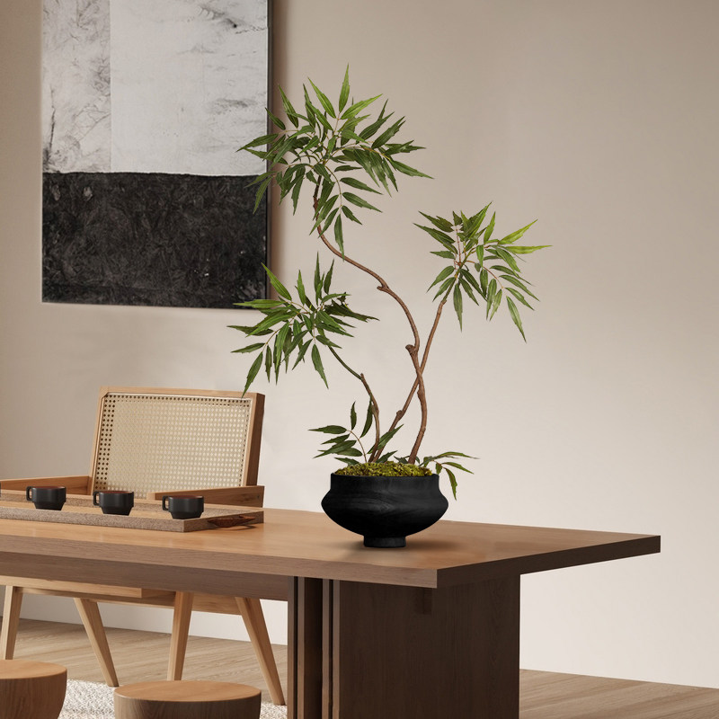 海虹雅林仿真绿植高级感逼真假花轻奢中古客厅宋氏美学新中式摆件