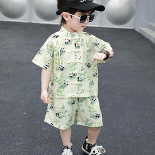 中式 2三四5六岁宝宝夏天中国风 唐装 男童夏装 特步适配儿童汉服套装