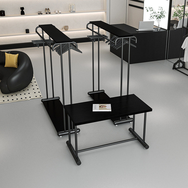 中岛货架展示架服装店专用中间陈列架双排挂衣架组合女装店流水台