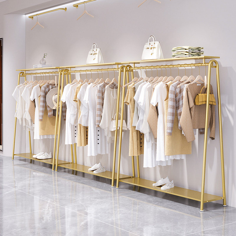 服装店挂衣架落地家用卧室专用货架衣服陈列架组合女装店铺展示架