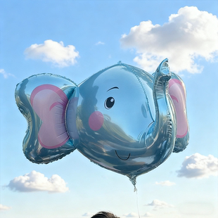 飘空铝膜气球可爱大象造型充氦气可飞天儿童宝宝绑腿玩具家庭通用