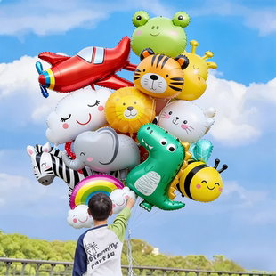 氦气球飘空铝膜卡通动物代替氢气球儿童宝宝绑腿充氦飞天装饰道具