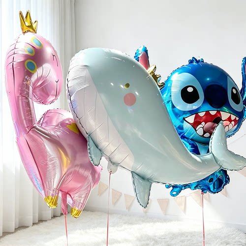 卡通动物铝箔气球套装生日派对