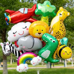 氦气球飘空铝膜卡通动物代替氢气球儿童宝宝绑腿充氦飞天装饰道具