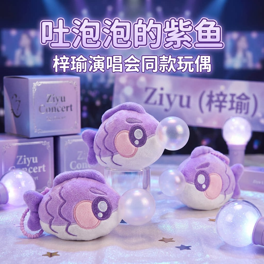 紫鱼湖北博物馆文创紫鱼吹泡泡图片