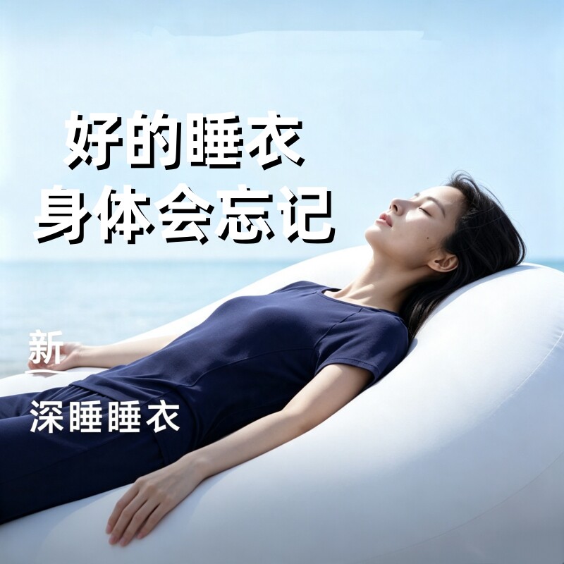 莫代尔深睡无感睡衣深睡带胸垫春夏秋冬季女款短袖短裤家居服套装
