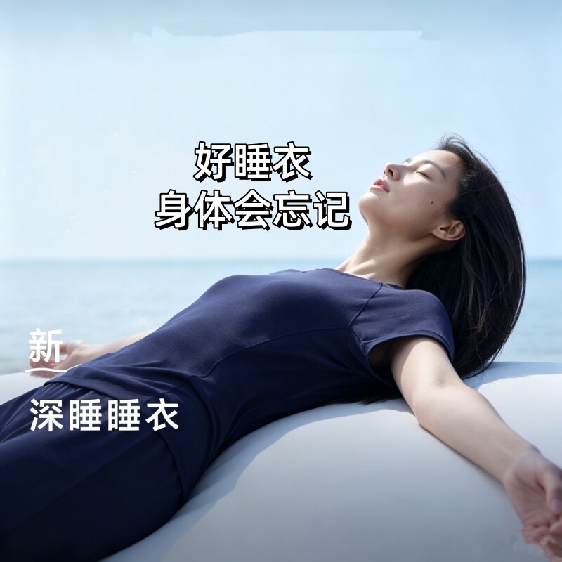 莫代尔裸睡无感睡衣深睡睡裤家居服套装女款长短袖新款2026小个子