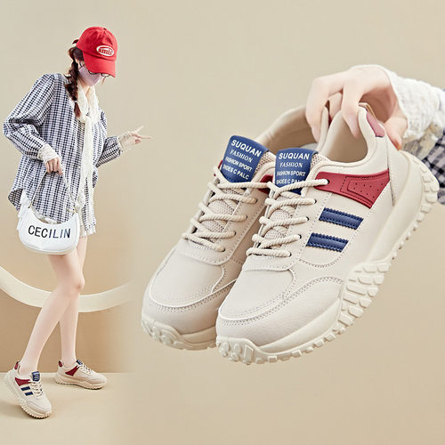 皮面防水登山运动鞋女