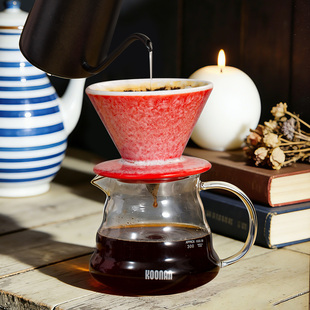 咖啡滤杯陶瓷手冲V60过滤器家用结晶釉面滴滤杯子咖啡馆摆件定制