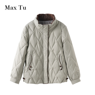 保暖外套时尚 Max 宽松大码 2025年冬新款 休闲连帽羽绒服 Tu女装