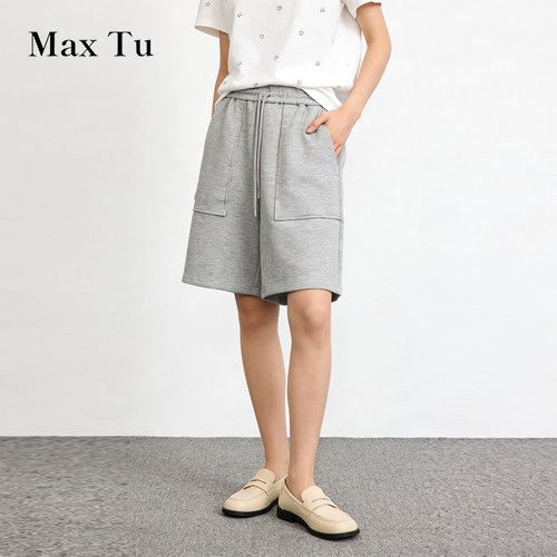 MaxTu夏季针织棉口袋短裤女