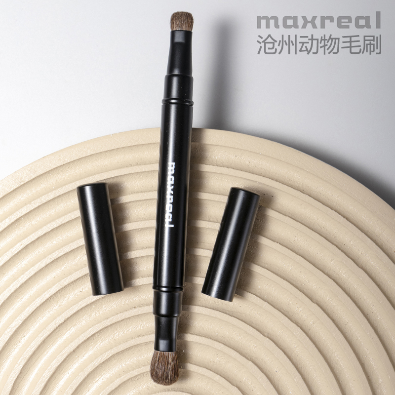 伸缩眼影刷马毛双头便携迷你旅行